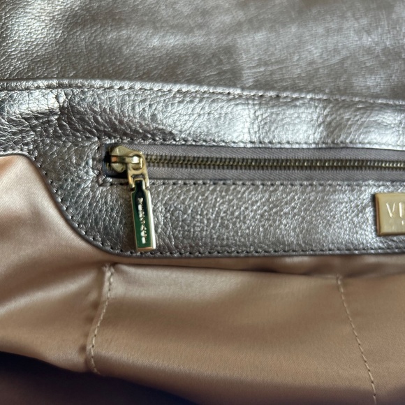 Versace Silver Leather Canvas Handbag Shoulder Bag - Picture 16 of 16